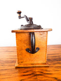 Antique Wooden Coffee Grinder Vintage Primitive Wood Hand Crank Herb Mill 1880s
