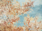 Vintage Original Shabby Cottage Oil Painting SpringTrees Pink Lapacho Tree Bloom