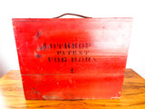 Antique 1901 L D Lothrop Wooden Red Box Fog Horn
