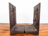 Vintage Metal 1774 Minute Man Liberty Bell Bookends 1910s 20s Library Book Ends