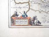 17th C Hand Color Map ~ Norfolk England ~ 1646 Jan Jannson Dutch