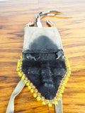 Vintage Western American Plains Indian Beaded Bag Satchel Small Purse 1970s