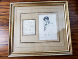 Original 1834 English Romantics Poet Leigh Hunt Hand Written Letter & Portrait