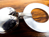 Antique Lullaby Sterling Silver & Mother of Pearl Teething Ring