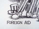 Vintage Signed Ron Cobb Print Ltd Ed Underground Free Press Cartoon Foreign Aid