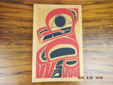 Vintage Indigeneous Pacific North West Cedar Carved Plaque Colored Owl R Adams