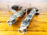 Vintage Western Cowboy Spurs Concho Belt Silver Overlay Ranch Decor Caballeros