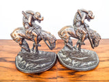 Vintage 1920s Western Indian Horse Bookends End of the Trail after James Fraser