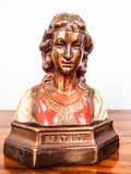 Vintage 1920 Bronze Clad Bookends of Dante Beatrice Bookends by Armor Bronze Co
