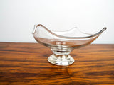 Vintage Art Glass Bowl with Sterling Silver Base