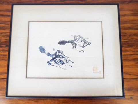 Vintage Japanese Gyotaku Squid Print ~ Don Hubbard