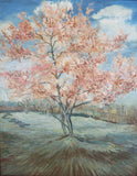 Vintage Original Shabby Cottage Oil Painting SpringTrees Pink Lapacho Tree Bloom
