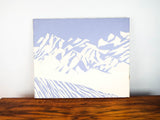 Mountain Abstract Art Ellin James 1970s Lilac Snowcapped Mountain California Art