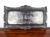 Antique Victorian 1800s Pewter Death Plaque ~ Jacob Kruiken 1892