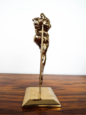 Vintage Abstract Art Mid Century Ballerina Sculpture Brass Dancer