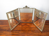 Antique Victorian Tri Fold Vanity Mirror