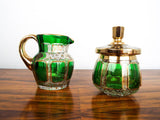 Antique Signed Bohemian Czech Glass Set