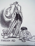 Vintage Signed Ron Cobb Print Ltd Ed Underground Free Press Cartoon Foreign Aid
