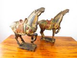 Chinese Wooden War Horse Tang Dynasty Sculptures
