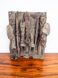 African Benin Cast Bronze Plaque Sculpture