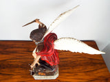 Vintage Religious Saint Michael Wooden Sculpture Archangel Figurine Devil Satan
