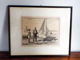 Vintage Signed Gordon Grant (1875-1962) Namesake Lithograph Sailing Boat Nancy