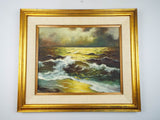 Vintage Signed Seascape Oil on Canvas Painting