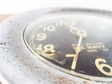 Vintage WW2 Chelsea Mark I Deck Clock Brass Nickel Plated US Navy Black Face