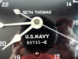 Vintage Bakelite Seth Thomas WW2 Era Deck Clock US Navy Working Military Clock