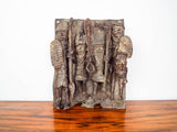African Benin Cast Bronze Plaque Sculpture