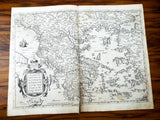 Original 16th C Map Of Greece ~ 1573 ~ Graeciae Regni Potentiss Ortelius