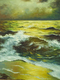 Vintage Signed Seascape Oil on Canvas Painting